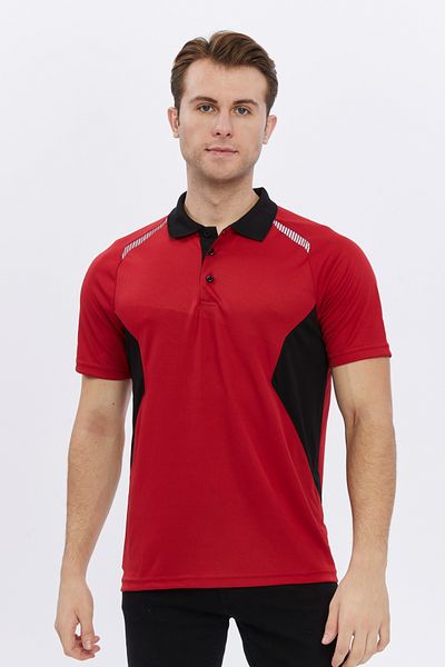 Uniprom Red Men's Polo Collar Breathable Procool Sports Outdoor T-Shirt