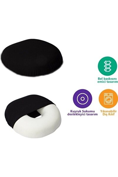 Tam12 Ortopedik Oturma Simidi Ortası Açık Halka Şeklinde Basur Minderi Koltuk Sandalye Yastığı