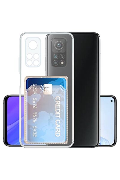 KVY Xiaomi Mi 10t Pro Kamera Korumalı Kartlıklı Setra Şeffaf Silikon Kılıf