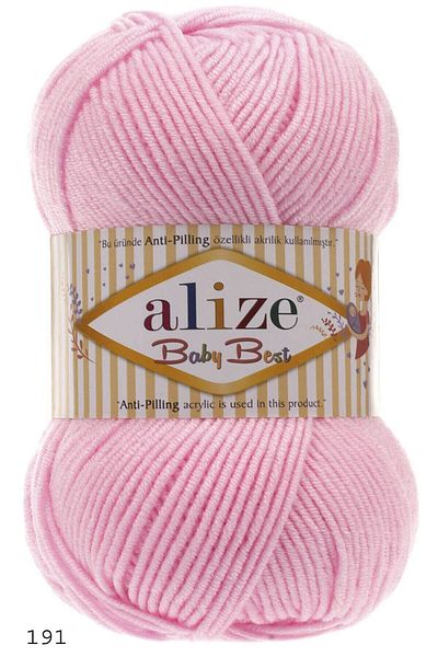 Alize 5 Pieces Baby Best BAMBOO CONTENT NON-ITCHING BABY CARDIGAN FOR KNITTING SWEATER 191 LIGHT PINK