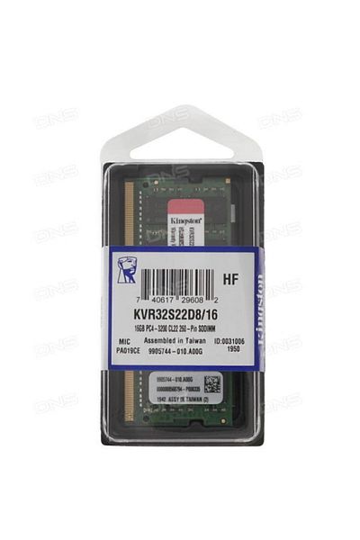 Kingston ذاكرة الوصول العشوائي للكمبيوتر المحمول 16 جيجابايت DDR4 3200 ميجا هرتز Kvr32s22d8/16