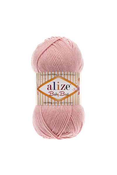 Alize 5 τεμάχια Baby Best Bamboo που περιέχει αντικολλητική ζακέτα για μωρά 161 πούδρα για πλέξιμο
