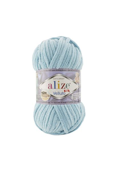 Alize 5 bucăți fire de tricotat manual din catifea Velluto 414 Azur
