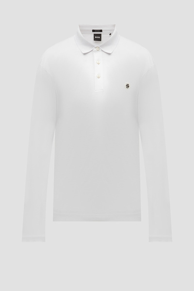 BOSS Erkek Dokuma Polo Yaka Kısa Kol Günlük Beyaz Polo Yaka T-Shirt 50523917-100