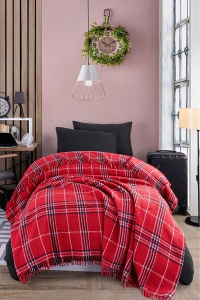 Eponj Home Red Single Blanket Cotton Warm Soft
