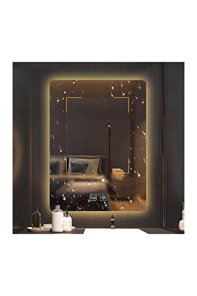 GLOBAL LED MIRROR 60x70 Cm Dokunmatik Tuşlu Buğu Çözücü Ledli Banyo Aynası De...