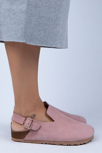 Manijero Holly Women's Genuine Leather Belted Buckle Pink - Gold Sandals
