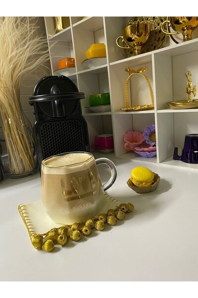 NehiripekHome Rectangular Hand Embroidered Presentation Napkin with Gold Pomp...