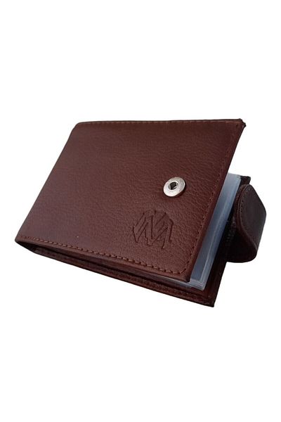 MKM Luxury Leather Card Holder Wallet - Horizontal Snap Model