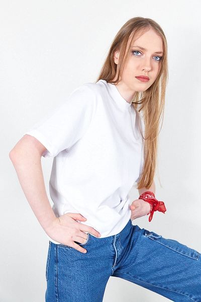 Manche Regular Cut White T-Shirt - Injection Printed| Mk22s265390