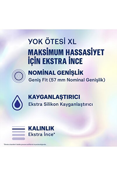 Durex Yok Ötesi XL İnce Prezervatif 20'li + Yok Ötesi Slim Fit İnce Prezervatif 20'li, Avantaj Paketi