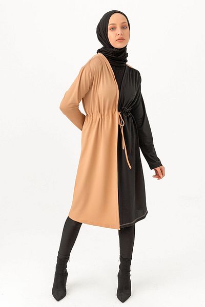 ModaMerve Black Cardigan - Tfs3757 Model