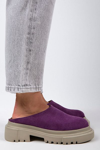 Manijero Papuci de damă Edna din piele naturală violet fără șireturi - piele de căprioară