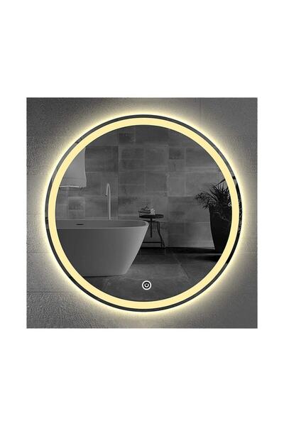 GLOBAL LED MIRROR 70 Cm Kumlamalı Dokunmatik Tuşlu Yuvarlak Ledli Ayna Duvar ...