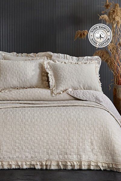 Evlen Home Collection 100% βαμβακερό σετ διπλού κρεβατιού Πικέ, Ειδικό κάλυμμ...