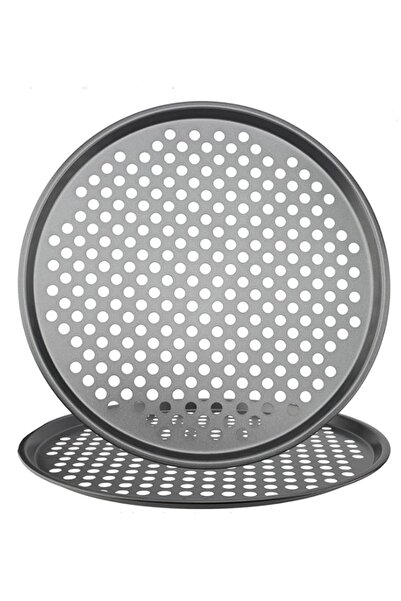 Genel Markalar 2 Adet, Delikli, 32 cm Yanmaz Yapışmaz Pizza Tepsisi