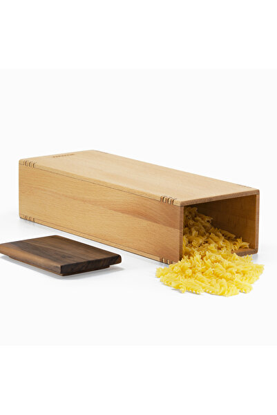 Woodsaka Pasta Storage Box from Walnut and Hornbeam Trees - 14cm X 9cm X33cm