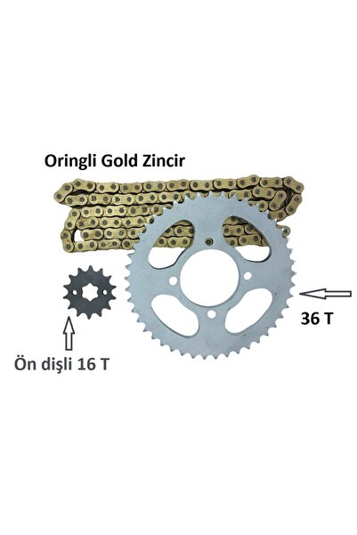 ARASMOTO Cbr 125 R Performans Zincir Dişli Takımı Arka Özel Ölçü 36t -ön 16t ...