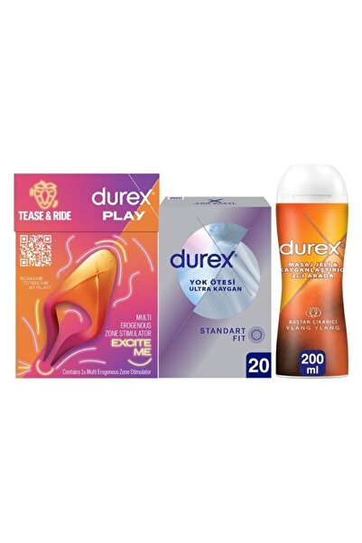 Durex Çoklu Titreşimli Erojen Bölge Uyarıcı+ Yok Ötesi Ultra Kaygan Prezervat...