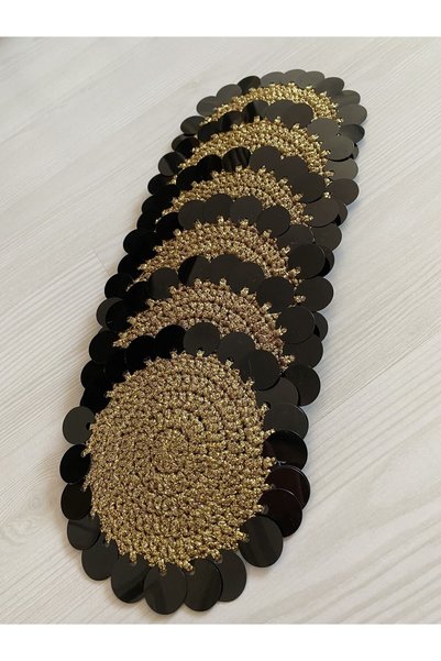 NehiripekHome Cocktail Napkin - Black Sequin Coasters
