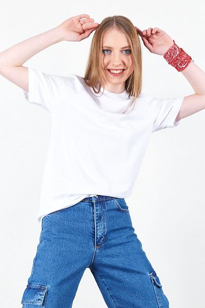 Manche Regular Cut White T-Shirt - Injection Printed| Mk22s265390
