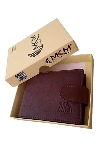 MKM Luxury Leather Card Holder Wallet - Horizontal Snap Model
