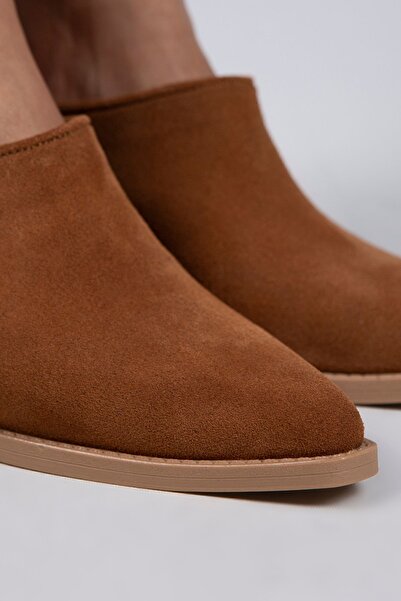 Manijero Dámske semišové papuče Stella z pravej kože Western Tan - Semiš