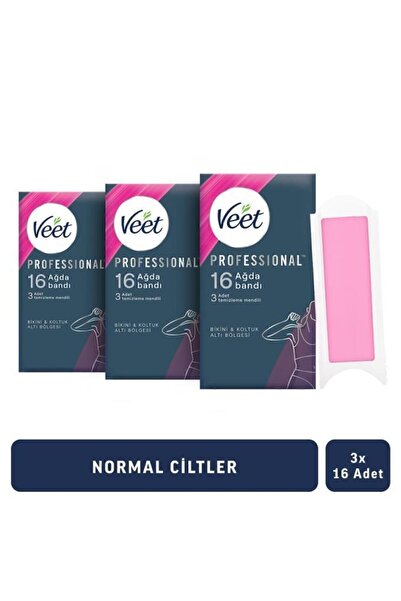 Veet Professional Sir Ağda Bandı Bikini Ve Koltuk Altı Bölgesi Normal Ciltler 48’li(16'lı Paket X 3 Adet)