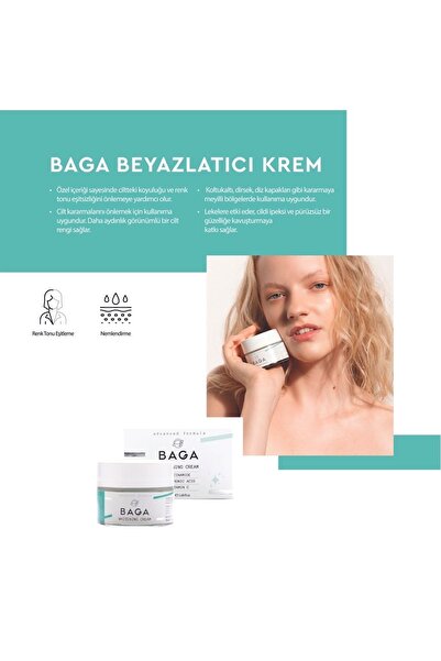 Baga Whitening Niacinamide Hyaluronic Acid Vitamin C içeren Beyazlatıcı Krem