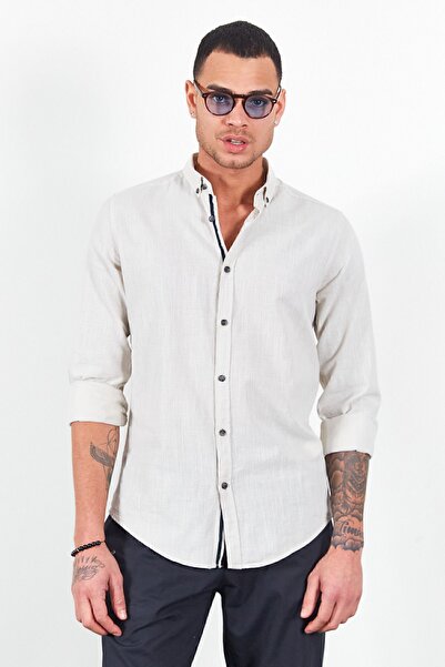 Manche Long Sleeve Stone Color Men's Shirt - Mes111871-01-1871