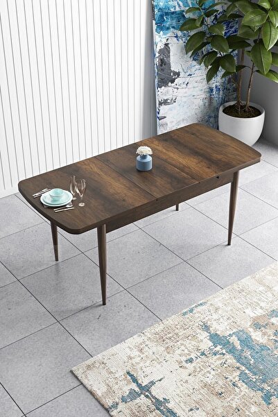 Canisa Concept Han Serisi 70x114 Açılabilir Mdf Mutfak Masası Yemek Masası Barok Ahşap Desen