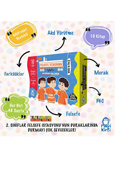 Mavi Kirpi Yayınları 3. Sınıflar için-Felsefe İstasyonu (10 Kitap)