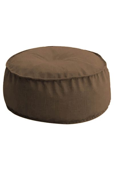 In House Round Decorative Linen Bean Bag - 70x25 cm - Brown