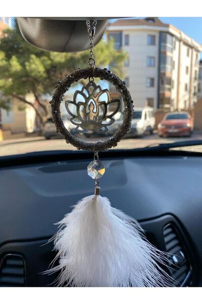 Araç Balkon Aksesuar Yeni Lotus Çiçeği Araba Hediyesi Dikiz Ayna Süsü