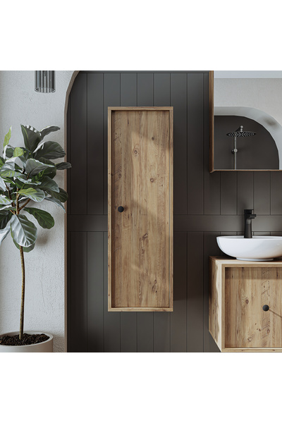 ROOMART Banyo Dolabı Mat Mdf 110 X 35 Cm Banyo Boy Dolabı