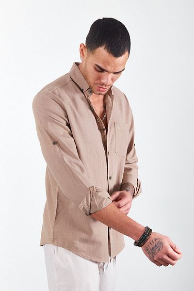 Manche Men's Linen Shirt - Soil Wash, Effect Mj22s121537