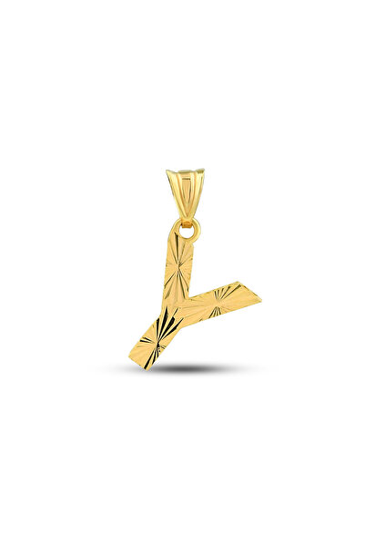 ALTINTAKIN Altın Y Harfi Kalemli Kolye Ucu