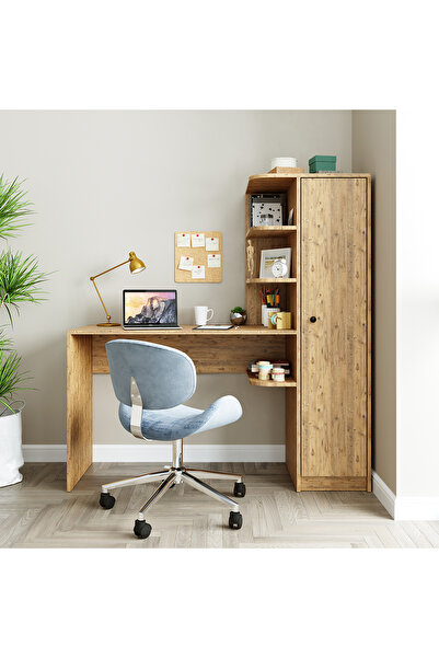 ROOMART ROMA RAFLI ÇALIŞMA MASASI  ÇALIŞMA OFİS MASASI SAĞ DOLAP ATLANTİK ÇAM