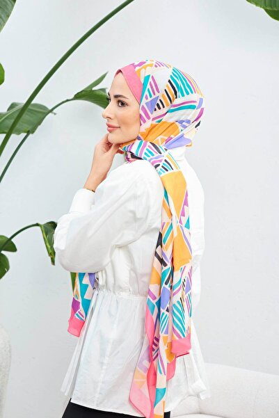 İpekhan Λεπτό βαμβακερό σάλι με έθνικ σχέδιο