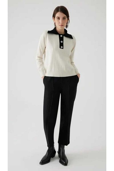 Exquise Wide Cut Comfortable Black Trousers