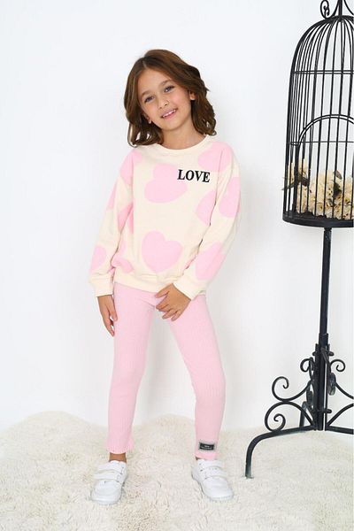 My Kids Wear Σετ κοστούμι με στάμπα καρδιάς για κορίτσι