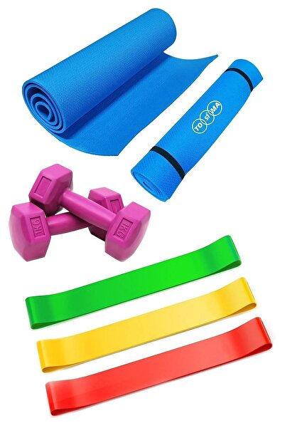 Tosima Set de exerciții Pilates Pernă Pilates 3 bucăți de cauciuc de rezisten...