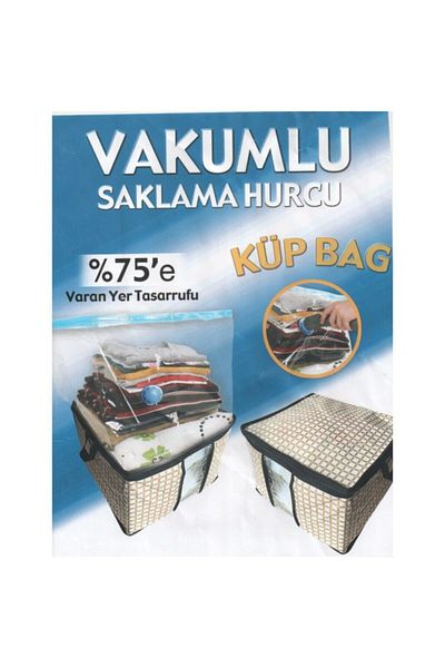 ÜLBAG Küpbag (τραπουλόχαρτο με προίκα), σακούλα κενού αέρος, σάκος κενού αέρος (κρεμ-λευκό καρό)