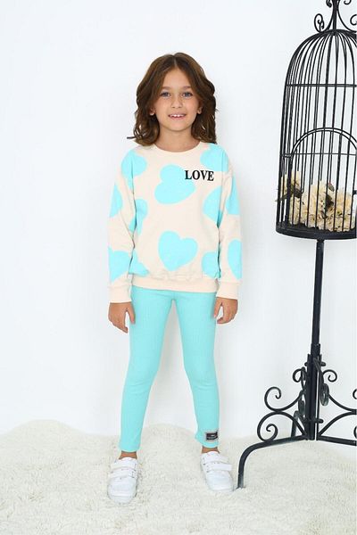 My Kids Wear Heart Printed Suit Set for Girl