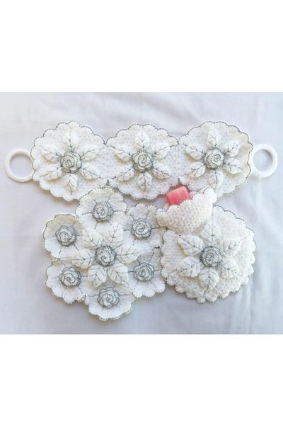 Oiz Story Dowry Bath Loofah Set of 3 Silver