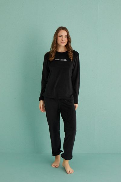 Mihra Stil Mihra 13164-10 Set de pijamale de iarnă din catifea pentru femei