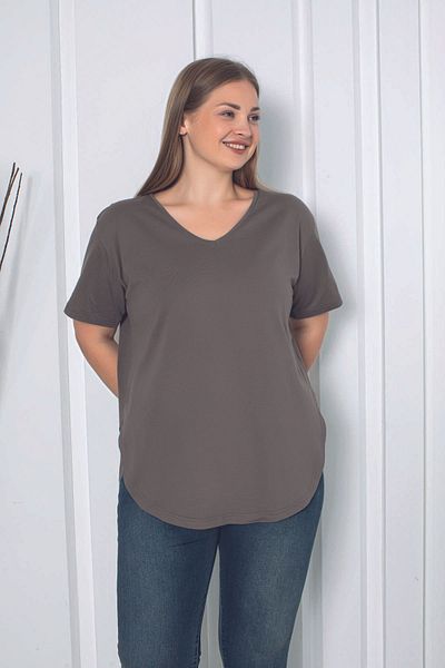 Trendbade Butik Large Size Women's V-Neck T-shirt
