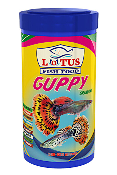 AMORE Lepistes-Melek-Plati-Moli Balığı Granül Yemi 10x125 ml Tropikal Mix Selection, 10x100ml Lotus Guppy