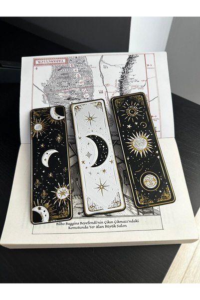 Obaco Embossed Sun Moon Bookmark Set