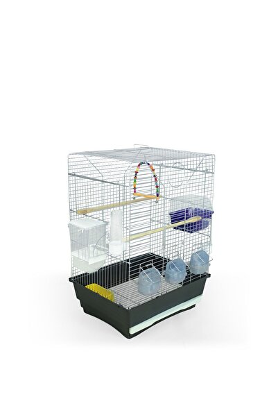 ARSPOLO Düz Pağan Kanarya Muhabbet Kuşu Kafesi Izgaralı Gümüş Kaplama